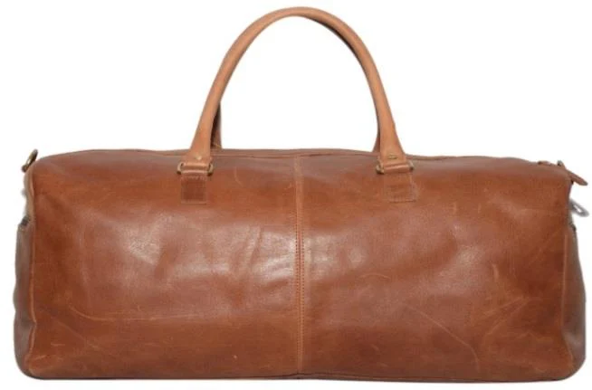 Multi Colour / Brown leather weekender duffel — style WC-0085