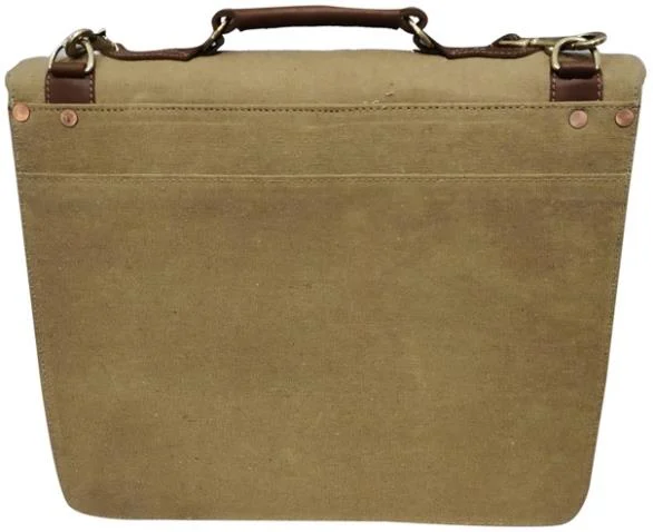 Khakhi/Brown leather laptop sleeve — style WC-0098